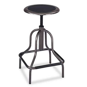 SAFCO PRODUCTS Diesel Series Backless Industrial Stool, High Base, Pewter Leather Seat