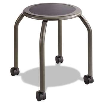 SAFCO PRODUCTS Diesel Series Industrial Stool, Stationary Padded Seat, Casters, Steel/Pewter