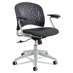 SAFCO PRODUCTS Rˆve Series Task Chair, Round Plastic Back, Polyester Seat, Black Seat/Back