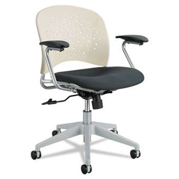 SAFCO PRODUCTS Rˆve Series Task Chair, Round Plastic Back, Polyester Seat, Black Seat/Latte