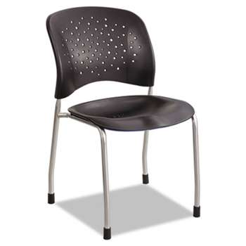 SAFCO PRODUCTS Rˆve Series Guest Chair W/ Straight Legs, Black Plastic, Silver Steel, 2/Carton