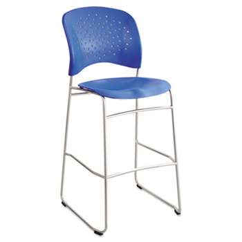 SAFCO PRODUCTS Rˆve Series Bistro Chair, Molded Plastic Back/Seat, Steel Frame, Lapis