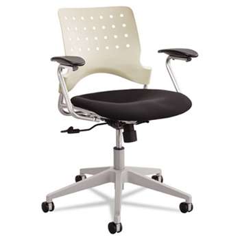 Safco 6807LT Rêve Series Task Chair, Square Plastic Back, Polyester Seat, Black Seat/Latte