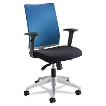 Safco 7031CO Tez Series Manager Synchro-Tilt Task Chair, Blue Mesh Back, Black Fabric Seat