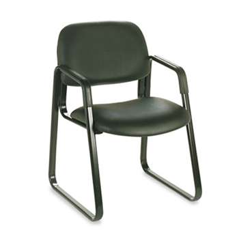 SAFCO PRODUCTS Cava Collection Sled Base Guest Chair, Black Vinyl