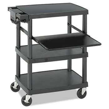 SAFCO PRODUCTS Multimedia Projector Cart, Four-Shelf, 27-3/4w x 18-3/4 x 34-3/4, Black