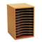 SAFCO PRODUCTS Wood Vertical Desktop Sorter, 11 Sections 10 5/8 x 11 7/8 x 16, Medium Oak