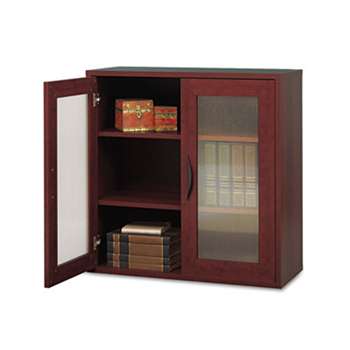 SAFCO PRODUCTS AprŠs Two-Door Cabinet, 29-3/4w x 11-3/4d x 29-3/4h, Mahogany
