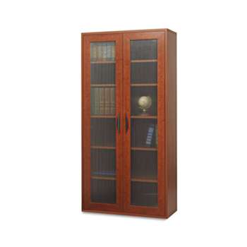 SAFCO PRODUCTS AprŠs Tall Two-Door Cabinet, 29-3/4w x 11-3/4d x 59-1/2h, Cherry