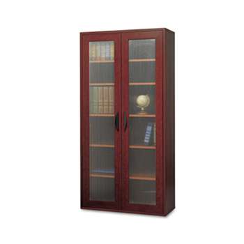 SAFCO PRODUCTS AprŠs Tall Two-Door Cabinet, 29-3/4w x 11-3/4d x 59-1/2h, Mahogany