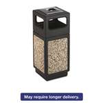 SAFCO PRODUCTS Canmeleon Ash/Trash Receptacle, Square, Aggregate/Polyethylene, 15gal, Black