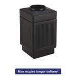 SAFCO PRODUCTS Canmeleon Top-Open Receptacle, Square, Polyethylene, 38gal, Textured Black