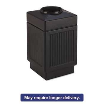 SAFCO PRODUCTS Canmeleon Top-Open Receptacle, Square, Polyethylene, 38gal, Textured Black