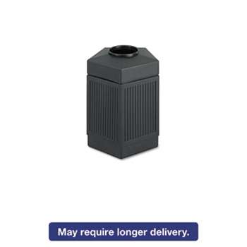 SAFCO PRODUCTS Canmeleon Indoor/Outdoor Receptacle, Pentagon, Polyethylene, 45gal, Black