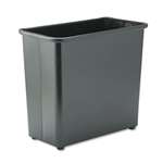 SAFCO PRODUCTS Rectangular Wastebasket, Steel, 27.5qt, Black
