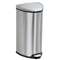 SAFCO PRODUCTS Step-On Waste Receptacle, Triangular, Stainless Steel, 7gal, Chrome/Black