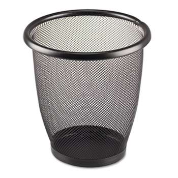 SAFCO PRODUCTS Onyx Round Mesh Wastebasket, Steel Mesh, 3qt, Black