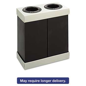 SAFCO PRODUCTS At-Your-Disposal Recycling Center, Polyethylene, Two 56gal Bins, Black
