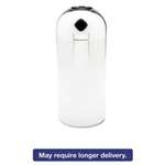SAFCO PRODUCTS Reflections Open-Top Dome Receptacle, Round, Steel, 15gal, Chrome