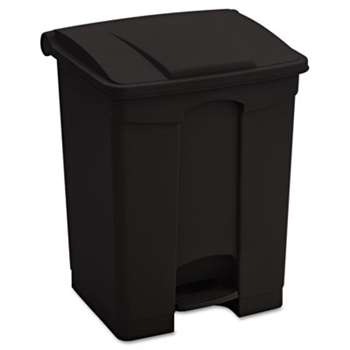 SAFCO PRODUCTS Large Capacity Plastic Step-On Receptacle, 17gal, Black