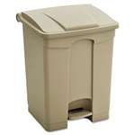 SAFCO PRODUCTS Large Capacity Plastic Step-On Receptacle, 17gal, Tan