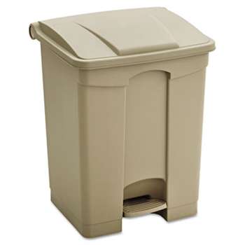SAFCO PRODUCTS Large Capacity Plastic Step-On Receptacle, 17gal, Tan