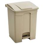 SAFCO PRODUCTS Large Capacity Plastic Step-On Receptacle, 23gal, Tan