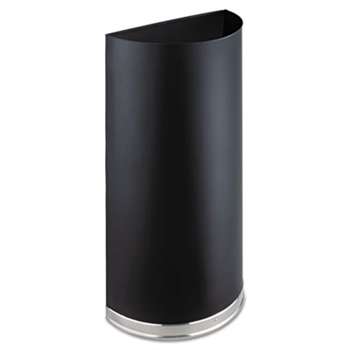 SAFCO PRODUCTS Half-Round Receptacle, Half-Round, Steel, 12.5gal, Black