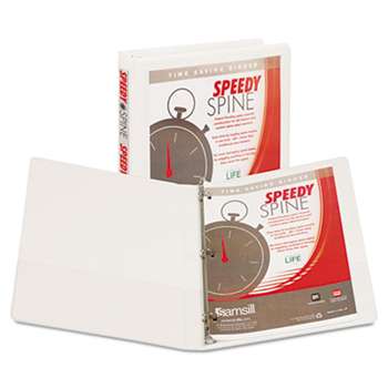 SAMSILL CORPORATION Speedy Spine Round Ring View Binder, 11 x 8-1/2, 1/2" Cap, White