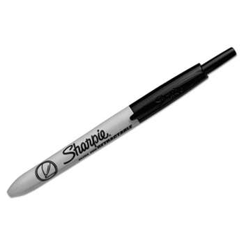 SANFORD Retractable Permanent Marker, Ultra Fine Tip, Black