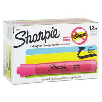 SANFORD Accent Tank Style Highlighter, Chisel Tip, Pink, Dozen