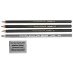 SANFORD Scholar Graphite Pencil Set, 4B/2B/HB/2H, Kneaded Eraser