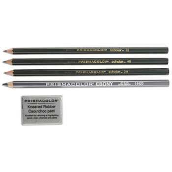 SANFORD Scholar Graphite Pencil Set, 4B/2B/HB/2H, Kneaded Eraser