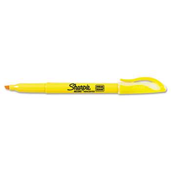 SANFORD Accent Pocket Style Highlighter, Chisel Tip, Yellow, Dozen