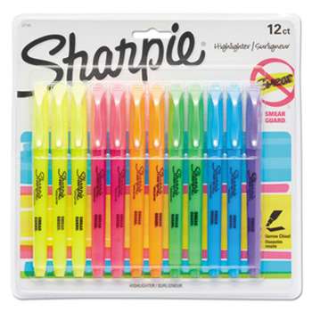 SANFORD Accent Pocket Style Highlighter, Chisel Tip, Assorted Ink, 12 per Set