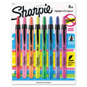 SANFORD Accent Retractable Highlighters, Chisel Tip, Assorted Colors, 8/Set