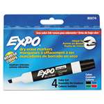 SANFORD Low Odor Dry Erase Marker, Chisel Tip, Basic Assorted, 4/Set