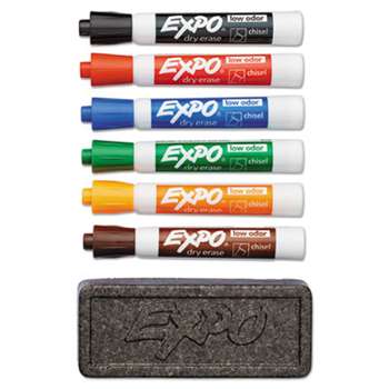SANFORD Dry Erase Marker & Organizer Kit, Chisel Tip, Assorted, 6/Set