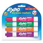 SANFORD Low Odor Dry Erase Marker, Chisel Tip, Assorted, 4/Set