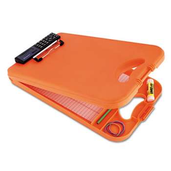 SAUNDERS MFG. CO., INC. DeskMate II w/Calculator, 1/2" Clip Cap, 8 1/2 x 12 Sheets, Hi-Vis Orange