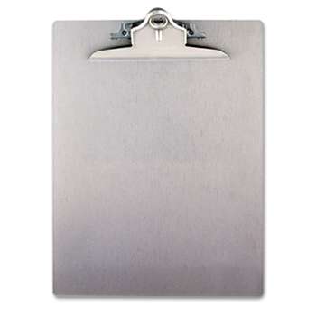 SAUNDERS MFG. CO., INC. Aluminum Clipboard w/High-Capacity Clip, 1" Clip Cap, 8 1/2 x 12 Sheets, Silver