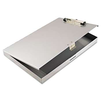 SAUNDERS MFG. CO., INC. Tuffwriter Recycled Aluminum Storage Clipboard, 1/2" Clip, 8 1/2 x 12, Gray