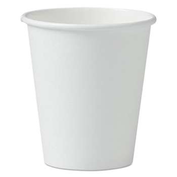 SOLO CUPS Single-Sided Poly Paper Hot Cups, 6oz, White, 50/Pack, 20 Packs/Carton