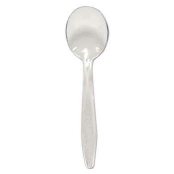 SOLO CUPS Guildware Extra Heavyweight Plastic Cutlery, Soup Spoons, Clear, 1000/Carton