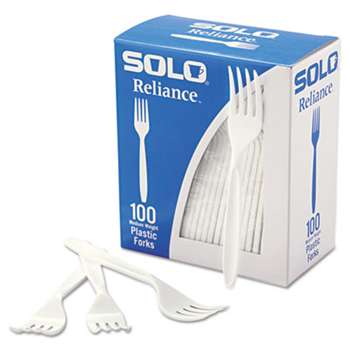 SOLO CUPS Boxed Reliance Mediumweight Cutlery, Fork, White, 1000/Carton