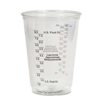 SOLO CUPS Plastic Medical & Dental Cups, Graduated, 10 oz, Clear, 50/Bag, 20 Bags/Carton