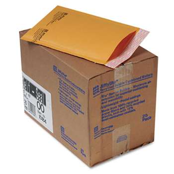 ANLE PAPER/SEALED AIR CORP. Jiffylite Self-Seal Mailer, Side Seam, #00, 5 x 10, Golden Brown, 25/Carton