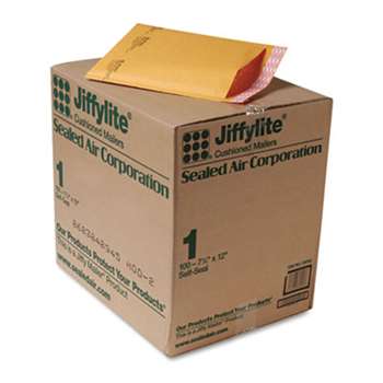 ANLE PAPER/SEALED AIR CORP. Jiffylite Self-Seal Mailer, Side Seam, #1, 7 1/4 x 12, Golden Brown, 100/Carton