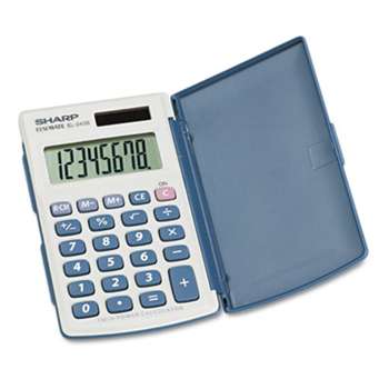 SHARP ELECTRONICS EL-243SB Solar Pocket Calculator, 8-Digit LCD