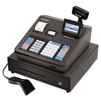 SHARP ELECTRONICS XE Series Cash Register w/Scanner, Thermal Printer, 7000 Lookup, 40 Clerks, LCD